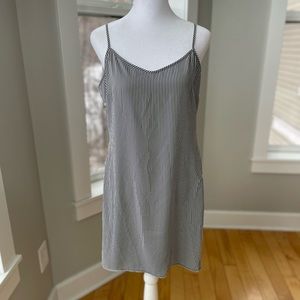 White House Black Market Black and White Stripe Mini Slip Dress Size 6